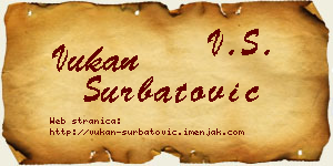Vukan Šurbatović vizit kartica
